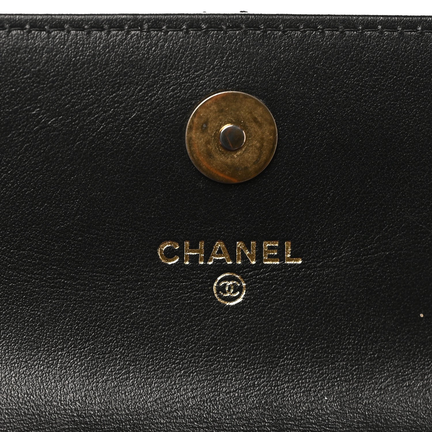 Lambskin Quilted Chanel 19 Flap Clutch Black