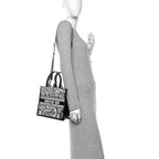 Calfskin Dioriviera Toile De Jouy Small Book Tote With Strap Blue Multicolor