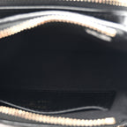 Shiny Crumpled Lambskin Quilted Mini Clutch With Chain Black