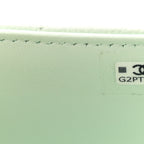 Caviar Quilted Retro Twist Top Handle Clutch Light Green