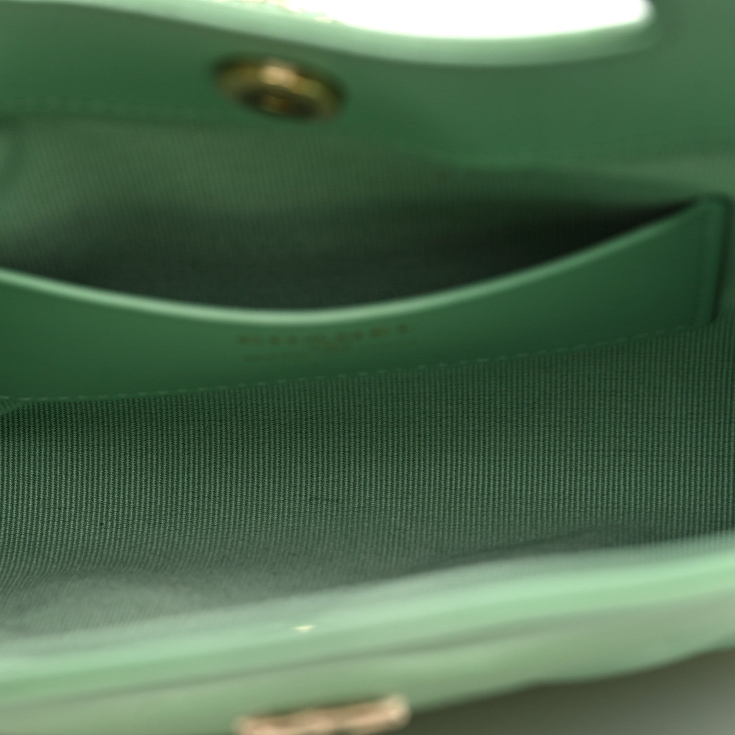 Shiny Lambskin Quilted Nano 31 Shopping Bag Green