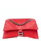 Arena Calfskin Small Crush Chain Bag Tomato Red