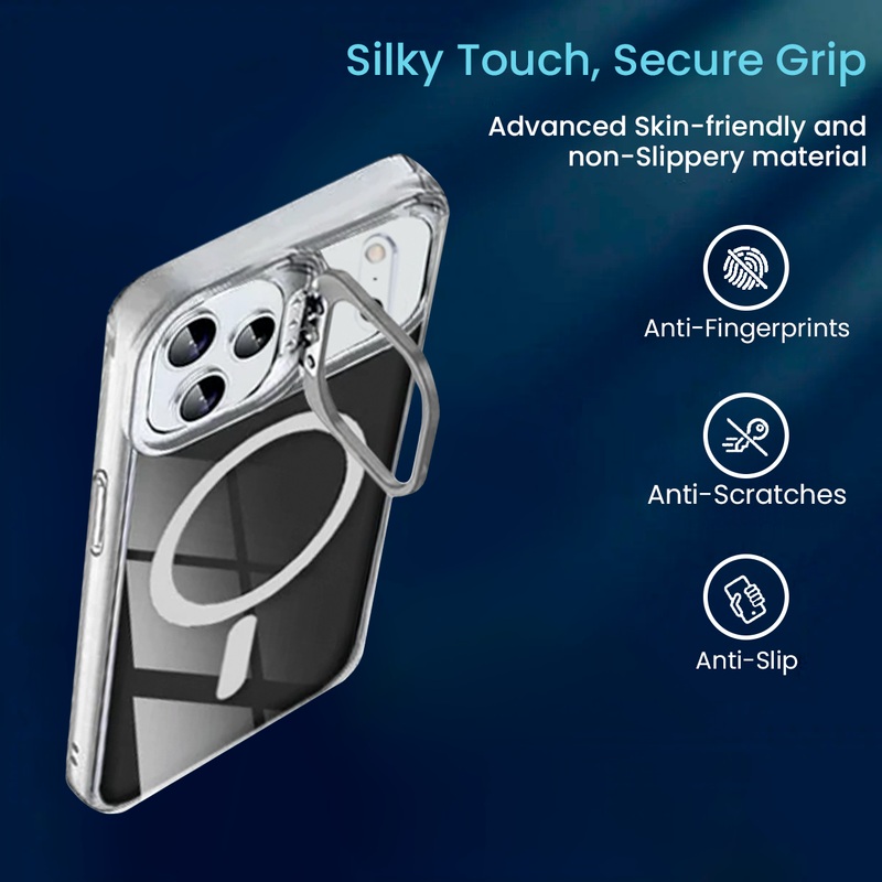 Entronix [Magnetic] Case Compatible with iPhone 17 Pro Max – [Glossy] Color Back with Camera Frame Stand