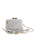 Metallic Matelasse Lux Mini Crossbody Tote Cromo