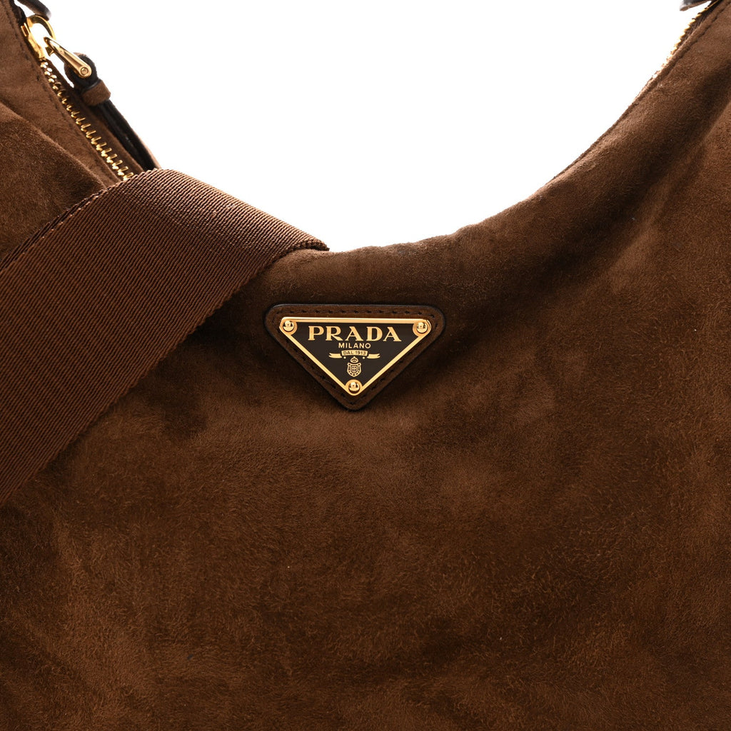 Suede Large Explore Shoulder Bag Cocoa Brown