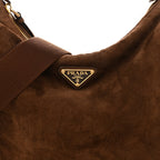 Suede Large Explore Shoulder Bag Cocoa Brown