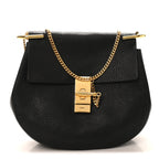 Grained Lambskin Drew Shoulder Bag Black