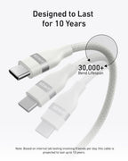 Anker Laptop Power Bank (25K, 165W, Built-In and Retractable Cables) and Anker USB-C to USB-C Cable (6 ft, 240W, Upcycled-Braided)