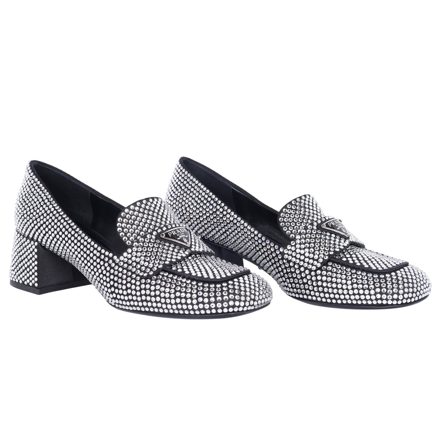 Loafer mit Kristallverzierung und Logo-Plakette Größe 35.5 NEU