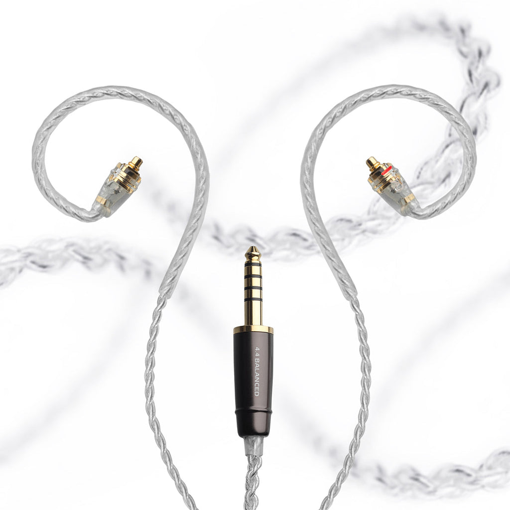 Meze Audio MMCX to 4.4mm Balanced Silver-Plated Headphone Cable - 3.9 ft.