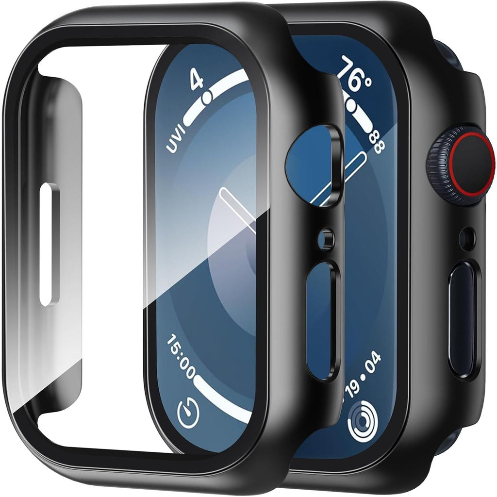 Entronix Case Compatible with iWatch Series 6/5/4/SE (3rd/2nd/1st Gen), 44mm - Hard Cover w/ Built-In Screen Protector