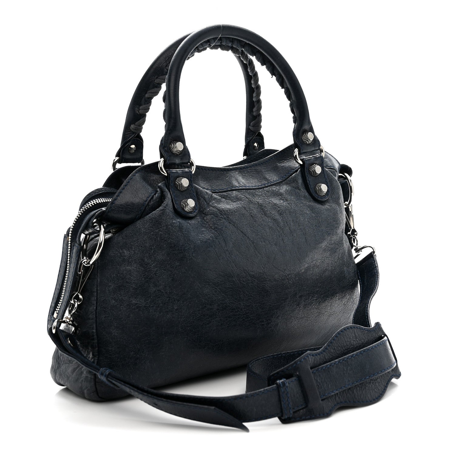 Agneau Giant 12 Silver Hardware Town Bleu Obscur