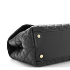 Caviar Quilted Small Coco Handle Flap Black