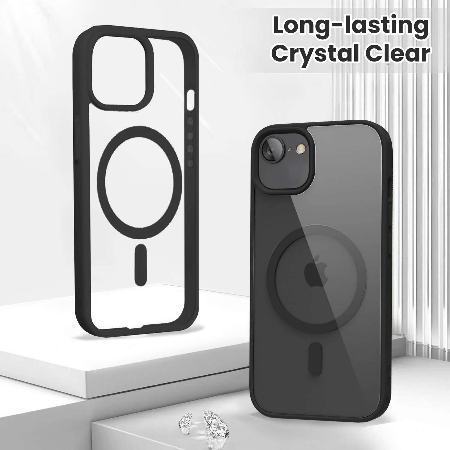 Entronix [Magnetic] Case Compatible with iPhone 16E - [Clear Back] Soft Matte Frame