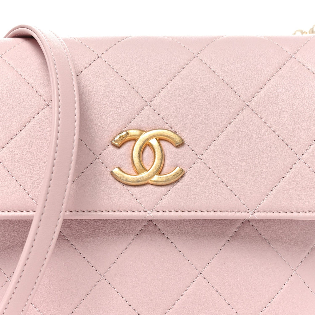 Calfskin Quilted Pearl Small About Pearls Hobo Bag Light Pink