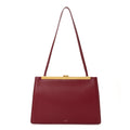 Patina Box Calfskin Medium Clasp Bag Scarlet