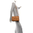 Nappa Maxi Intreccio Padded Cassette Crossbody Bag Caramel