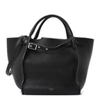 Supple Grained Calfskin Small Big Bag Black