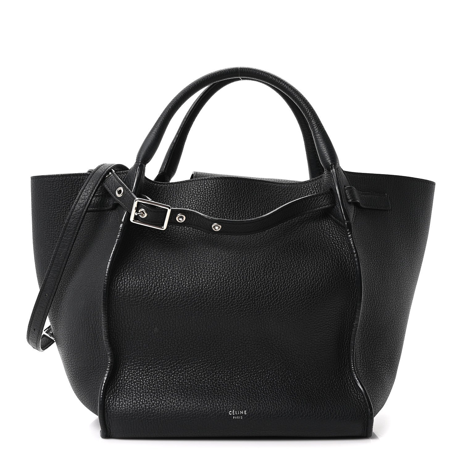 Supple Grained Calfskin Small Big Bag Black