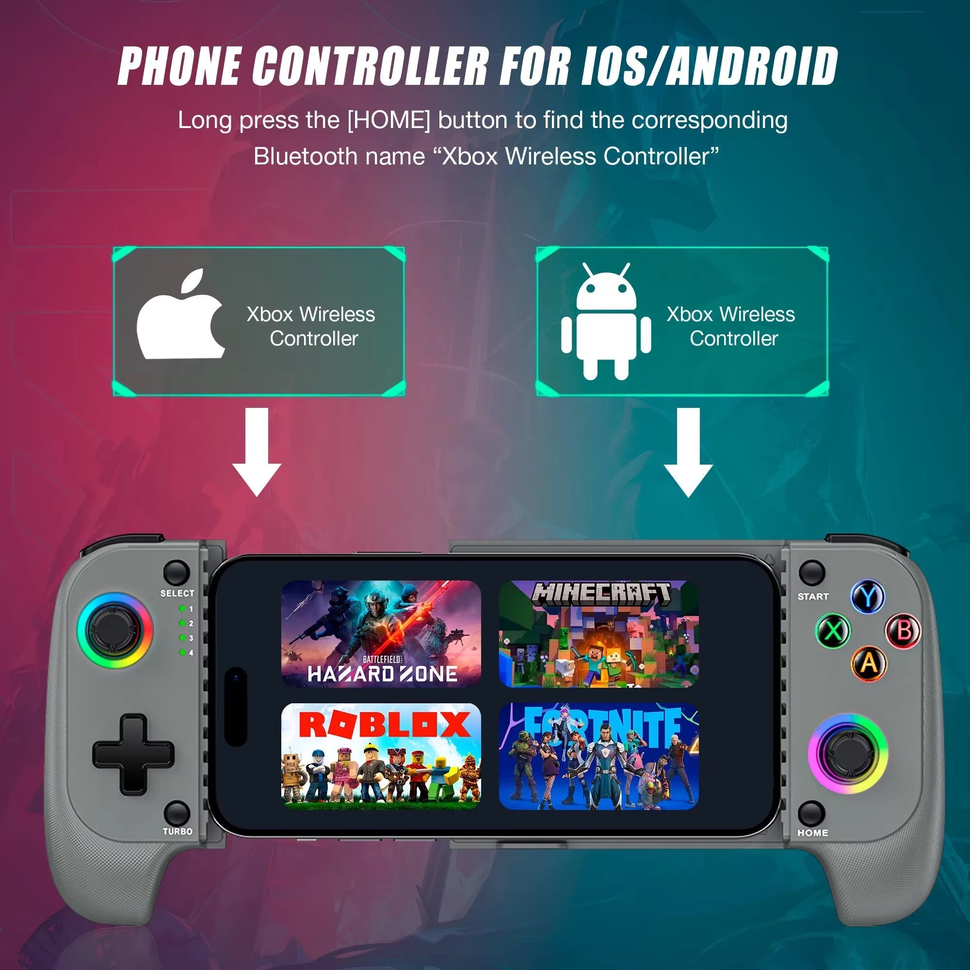 MC101 Type-C Mobile Game Controller with Hall Effect Joystick for Android and PS Cloud Gaming