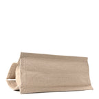 Linen Calfskin Small Rive Gauche Tote Greggio Natural