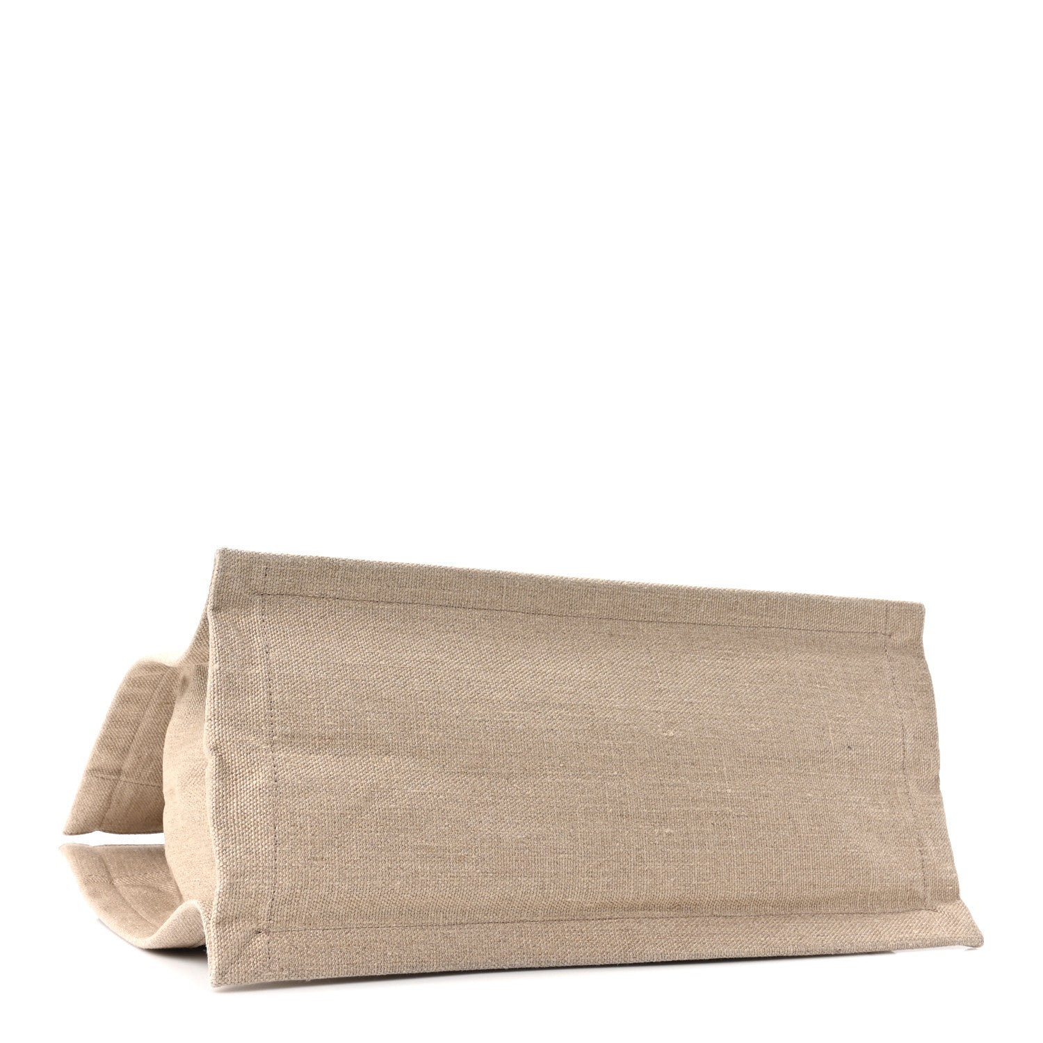 Linen Calfskin Small Rive Gauche Tote Greggio Natural