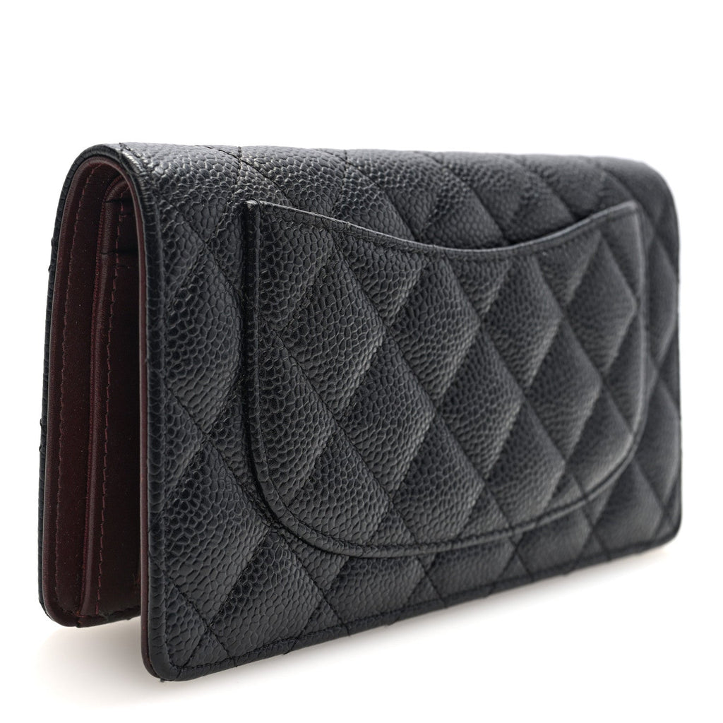 Caviar Quilted Yen Wallet Black