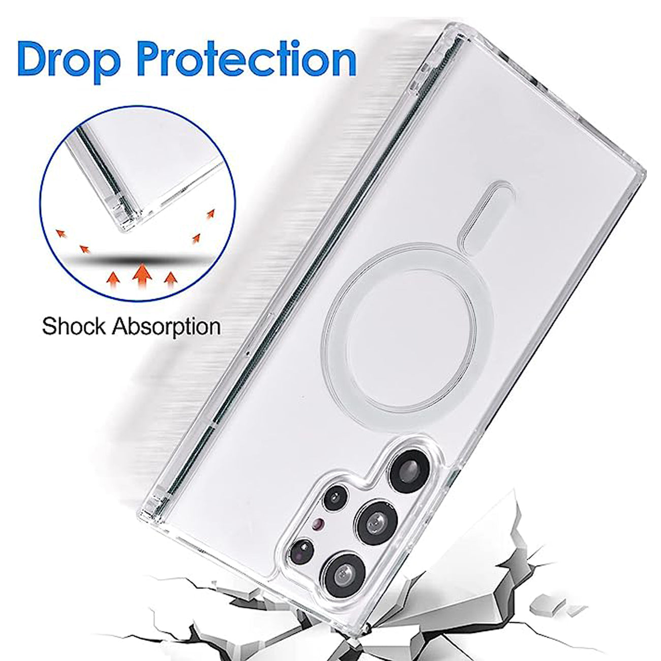 Reiko Magnetic Wireless Charging Tpu Bumper Case For Samsung S 23 Ultra In Clear
