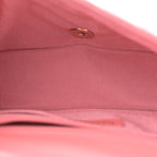 Calfskin Chevron Quilted Mini Statement Flap Pink