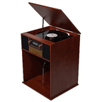 Boyleston 7-in-1 3-Speed Turntable Music Center with Album Storage