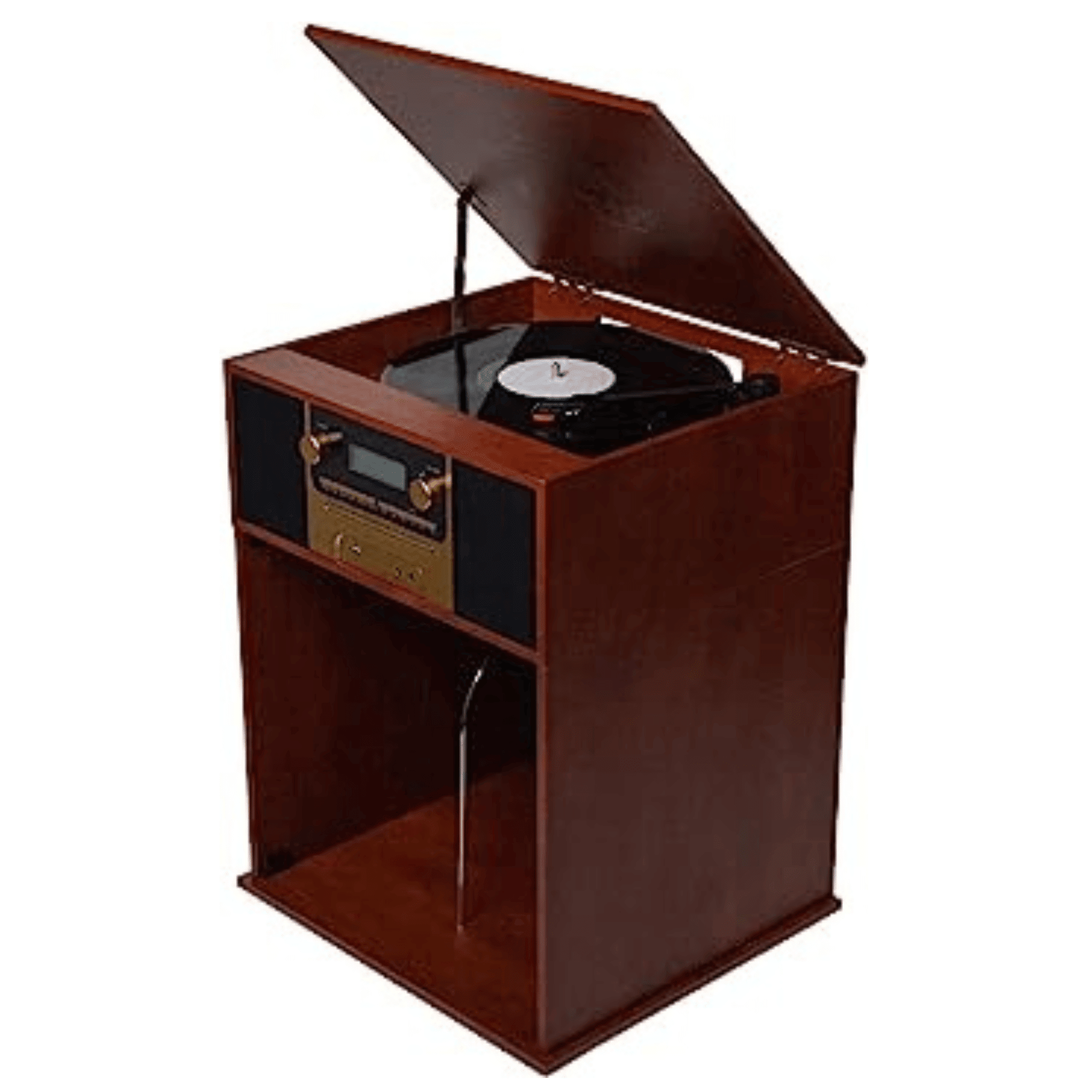 Boyleston 7-in-1 3-Speed Turntable Music Center with Album Storage