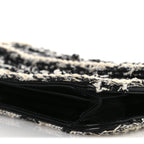 Tweed Patent Quilted Rectangular Flap Black White
