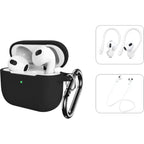 SAHARA - Venture Series Silicone Combo Kit Case for Apple AirPods (3rd Generation) - Black