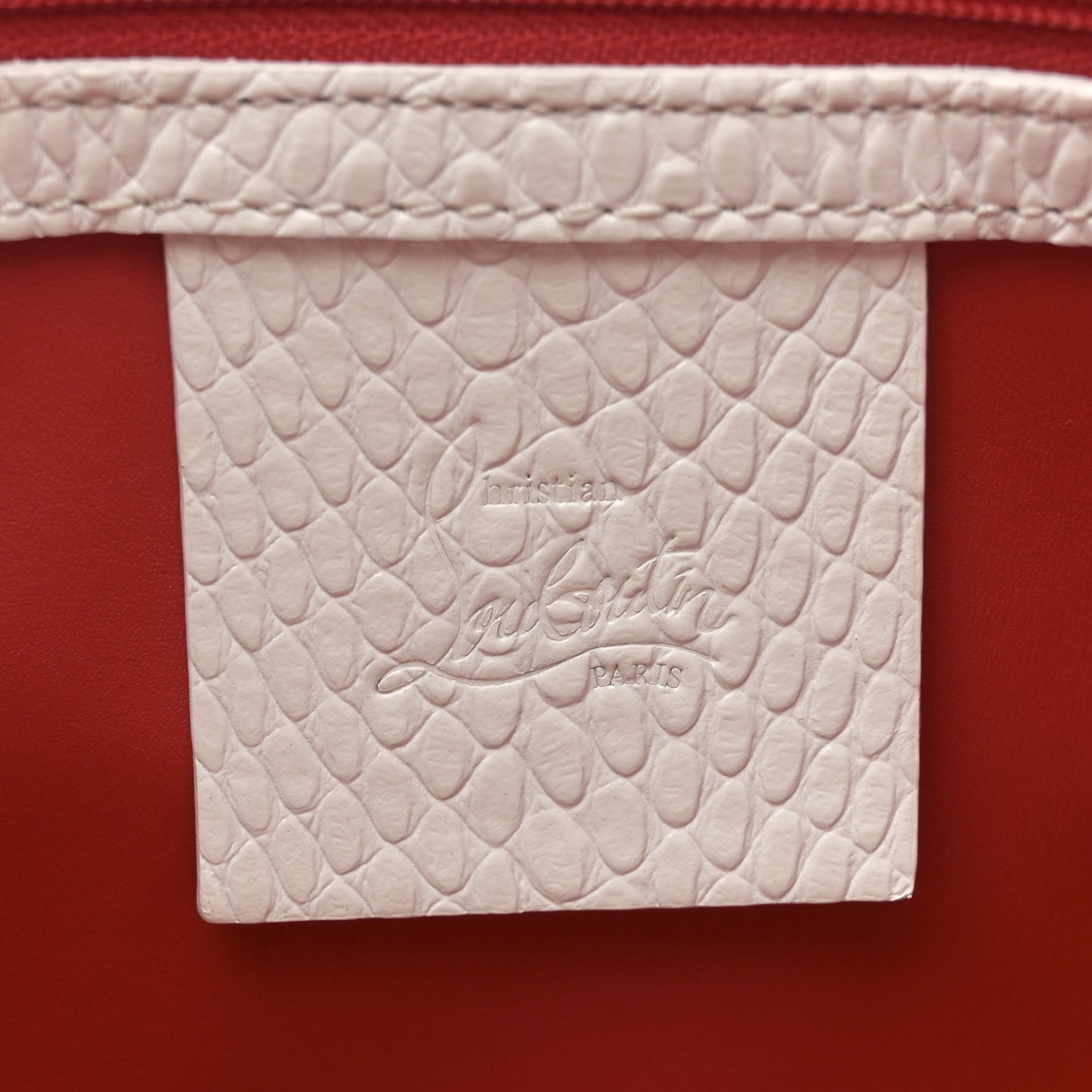 Calfskin Lizard Embossed Medium Paloma White