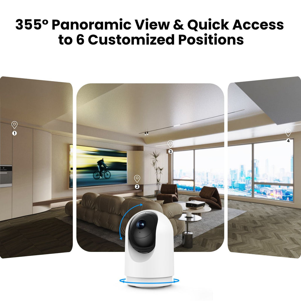 Smart 3K 5MP Indoor Security Camera, Dual-Band 2.4G/5G WiFi Camera with Auto Tracking, Motion Alerts, Two-Way Audio, Alexa Compatible