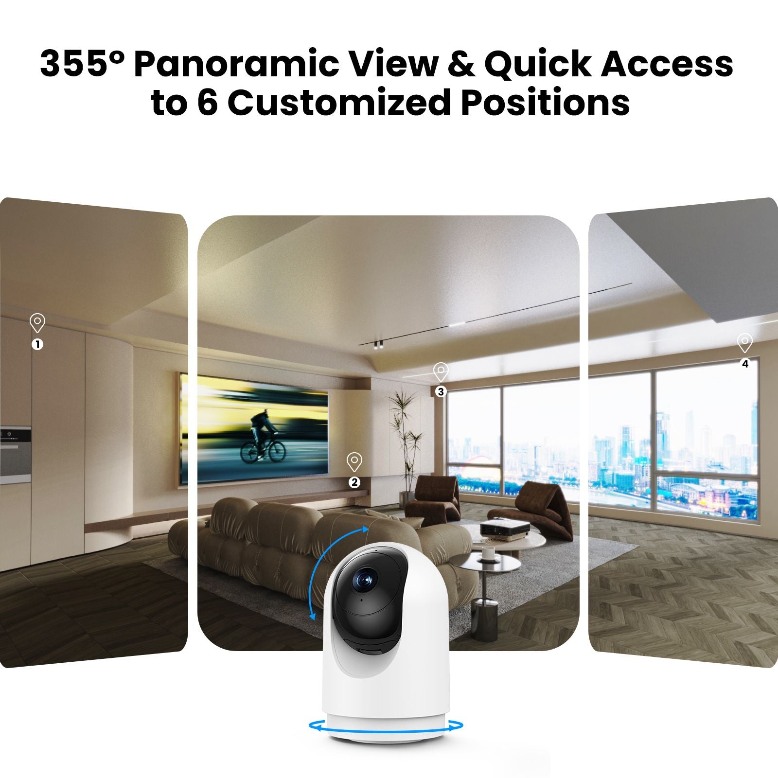 Smart 3K 5MP Indoor Security Camera, Dual-Band 2.4G/5G WiFi Camera with Auto Tracking, Motion Alerts, Two-Way Audio, Alexa Compatible