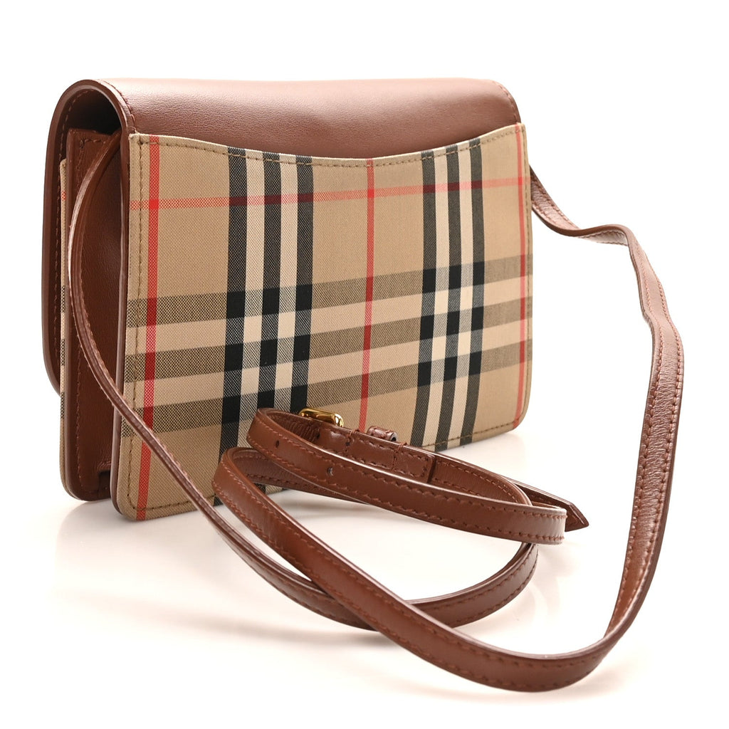 Calfskin House Check Hampshire Wallet On Chain Tan