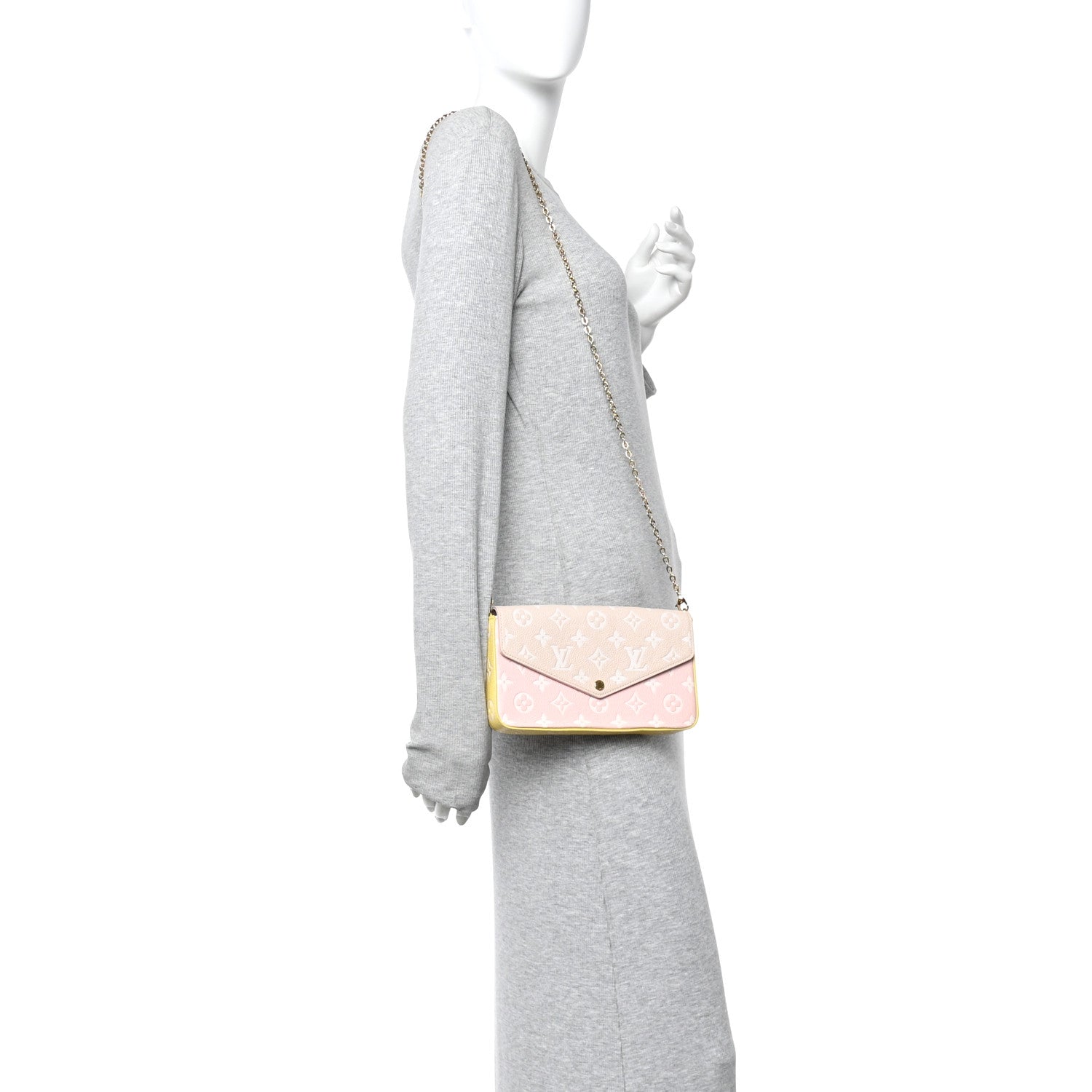 Empreinte Spring in the City Felicie Pochette Chain Wallet Pink Beige Yellow