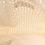 Raffia Crochet Woven Tote Bag White
