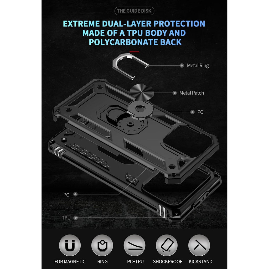 Entronix Case Compatible with iPhone 15 Pro - Dual-Layer Guard Gripstand