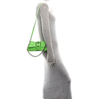 Smooth Calfskin Small Lindsay Shoulder Bag Acid Green