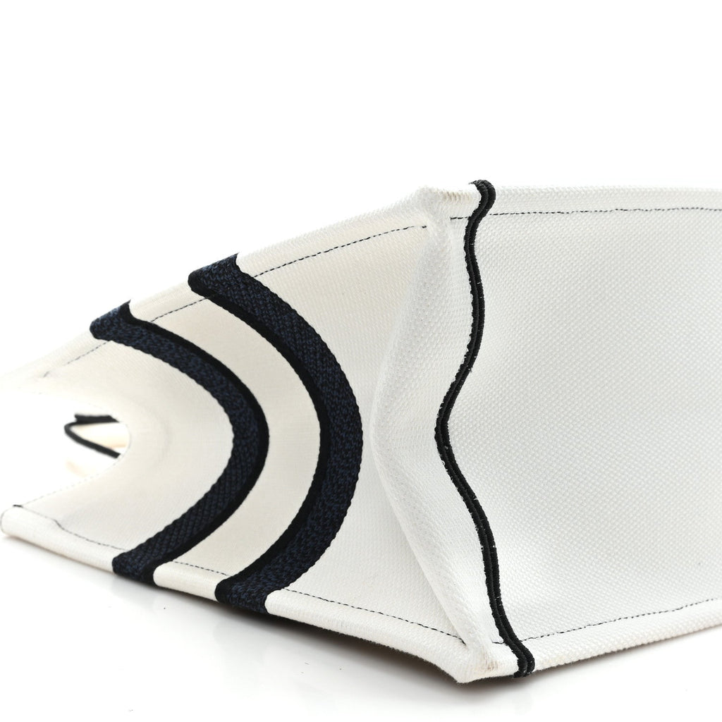 Canvas Embroidered Medium Miss Dior Graffiti Book Tote Navy White