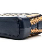 Rattan Calfskin Small Gabrielle Hobo Beige Navy