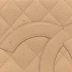 Caviar Quilted Medallion Tote Beige
