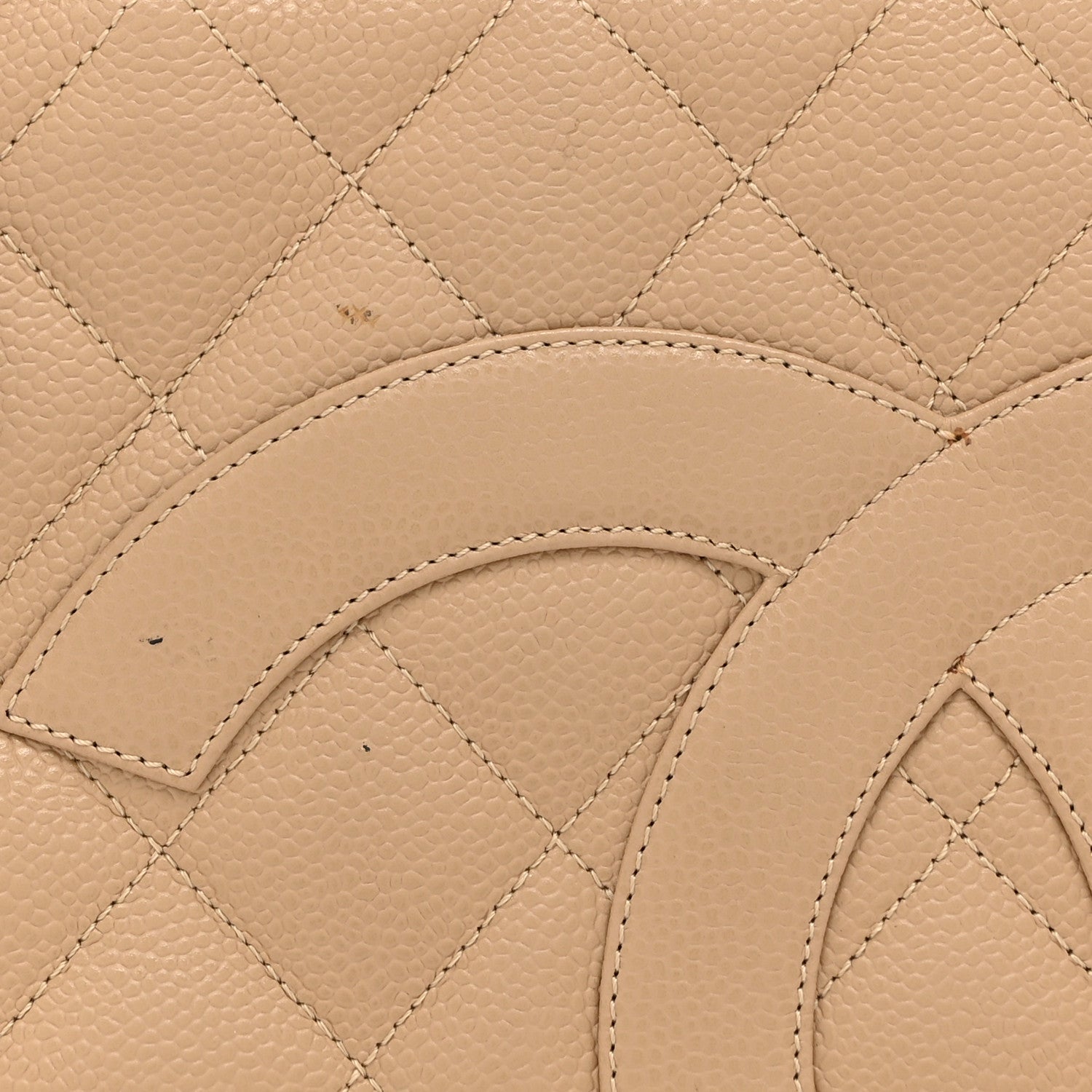 Caviar Quilted Medallion Tote Beige