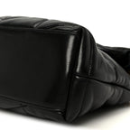 Lambskin Quilted Small Loulou Puffer Monogram Chain Satchel Black