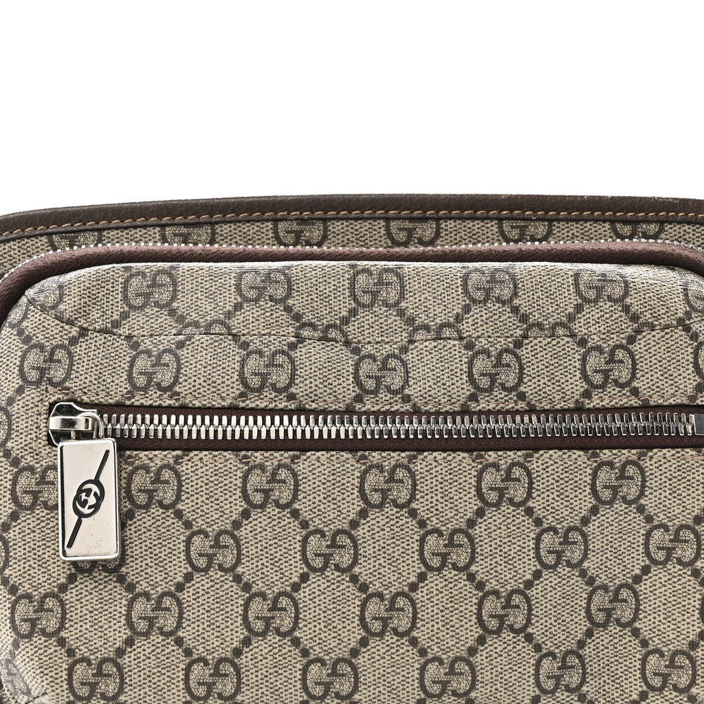 Soft GG Supreme Monogram Textured Dollar Calfskin Web Ophidia Pouch Pocket Belt Bag 85/34 Beige Ebony New Acero Black