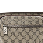 Soft GG Supreme Monogram Textured Dollar Calfskin Web Ophidia Pouch Pocket Belt Bag 85/34 Beige Ebony New Acero Black
