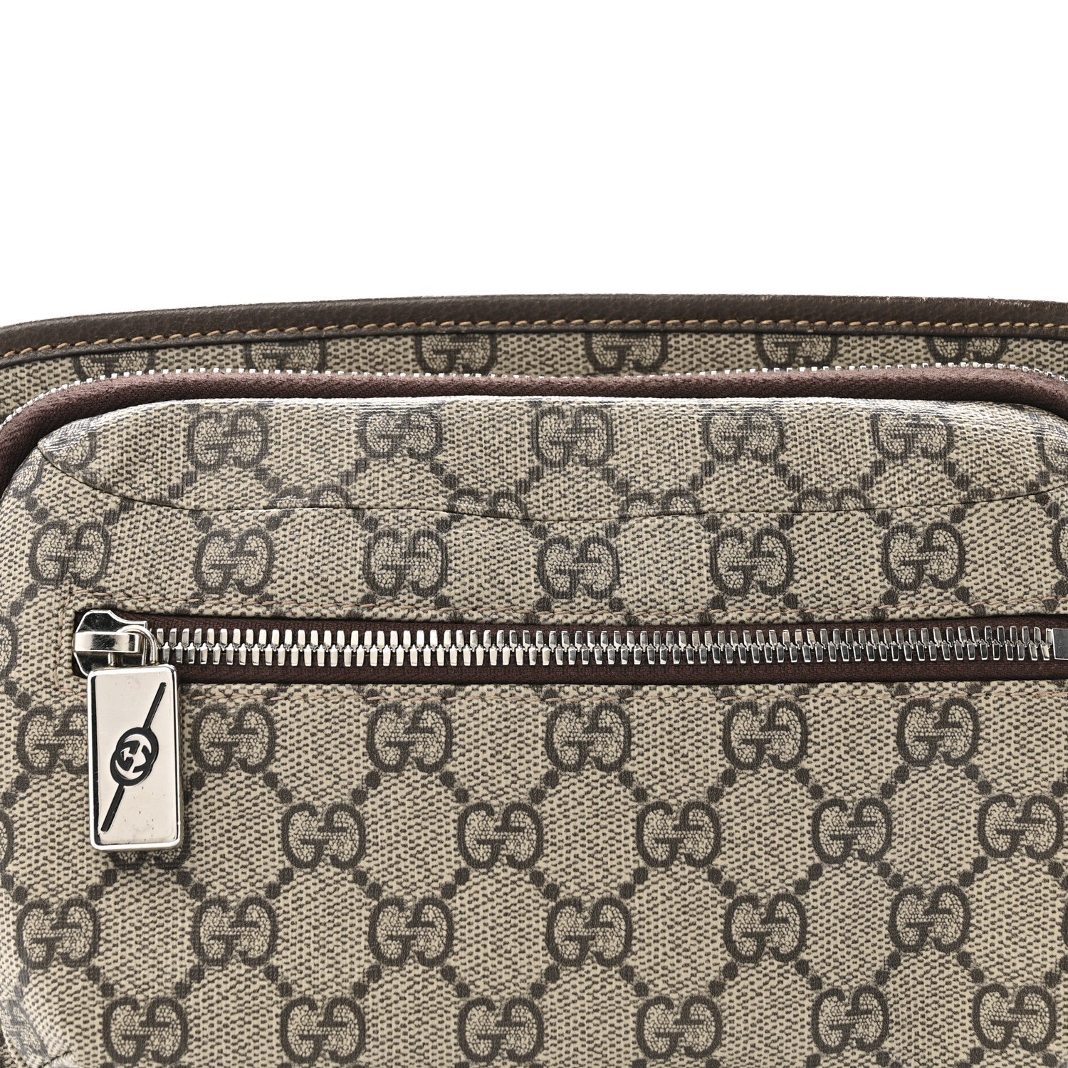 Soft GG Supreme Monogram Textured Dollar Calfskin Web Ophidia Pouch Pocket Belt Bag 85/34 Beige Ebony New Acero Black