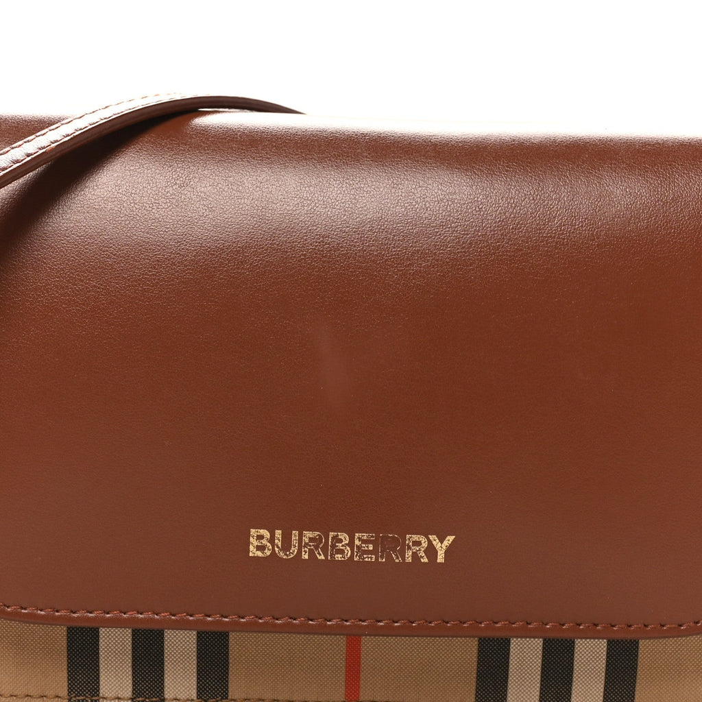 Calfskin House Check Hampshire Wallet On Chain Tan